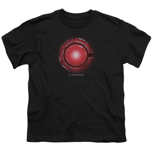 Justice League Movie Cyborg Logo Kids Youth T Shirt Black Officially Licensed