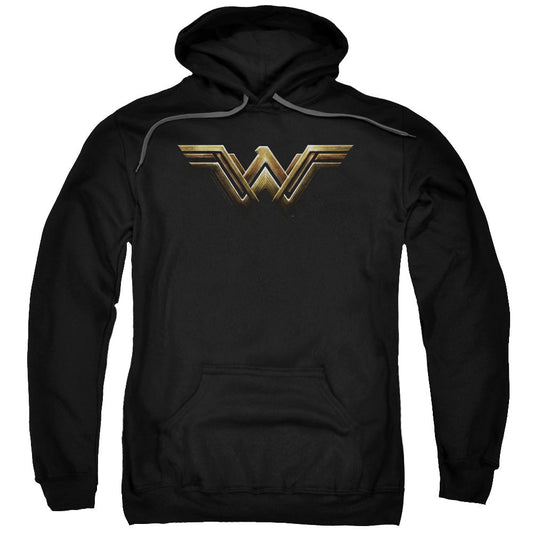 Justice League Movie Wonder Woman Logo Mens Hoodie Black Officially Licensed