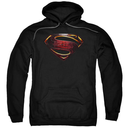 Justice League Movie Superman Logo Mens Hoodie Black Officially Licensed