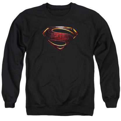 Justice League Movie Superman Logo Mens Crewneck Sweatshirt Black Officially Licensed