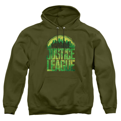 Justice League Movie Kryptonite Mens Hoodie Military Green Officially Licensed