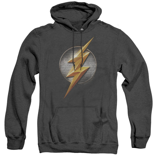 Justice League Movie Flash Logo Heather Mens Hoodie Black Officially Licensed