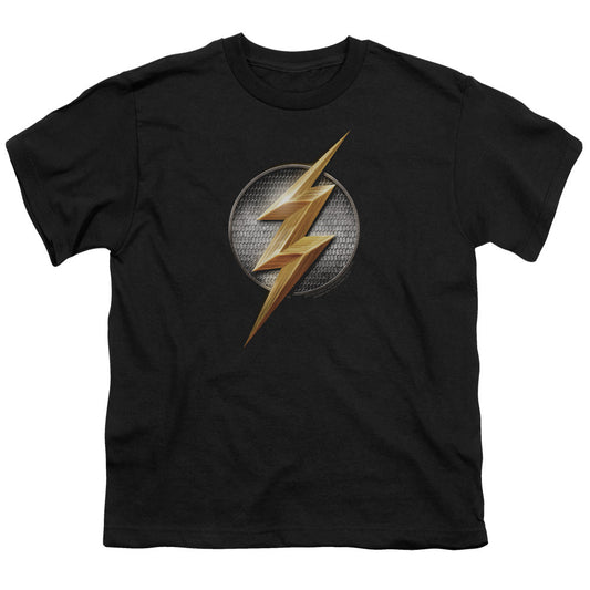 Justice League Movie Flash Logo Kids Youth T Shirt Black Officially Licensed