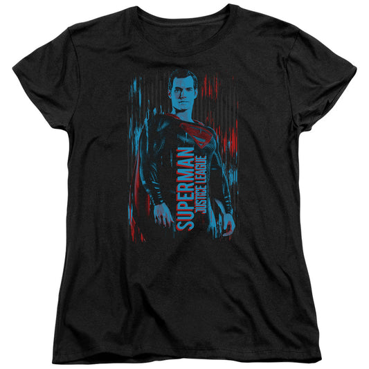 Justice League Movie Superman Womens T Shirt Black Officially Licensed