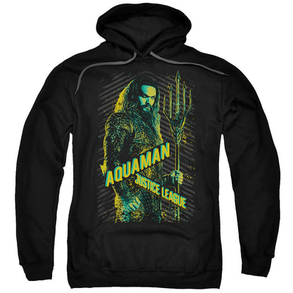 Justice League Movie Aquaman Mens Hoodie Black Officially Licensed