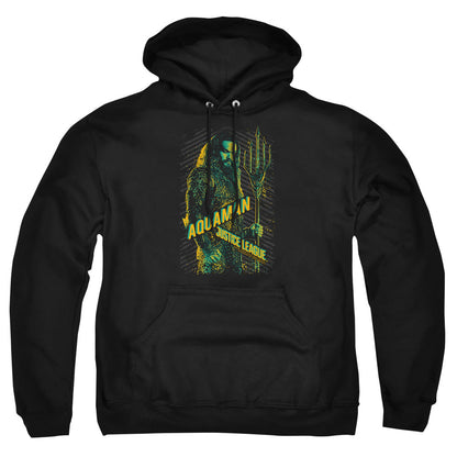 Justice League Movie Aquaman Mens Hoodie Black Officially Licensed