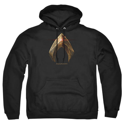 Justice League Movie Aquaman Logo Mens Hoodie Black Officially Licensed