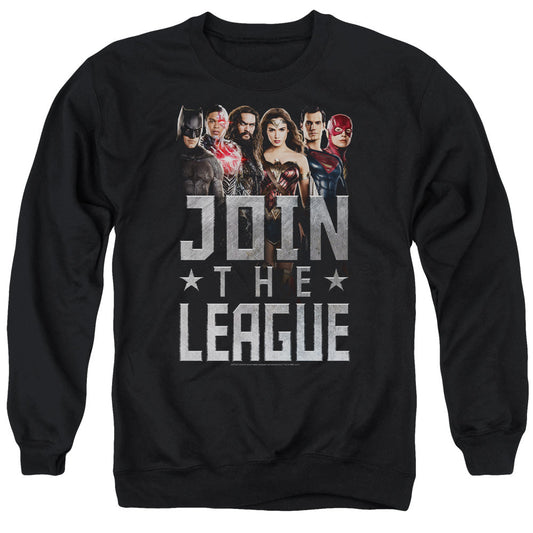Justice League Movie Join The League Mens Crewneck Sweatshirt Black Officially Licensed