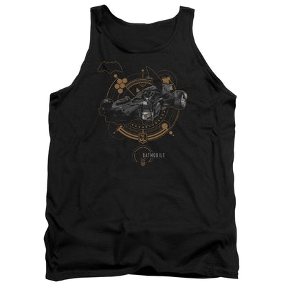 Justice League Movie Batmobile Mens Tank Top Shirt Black Officially Licensed