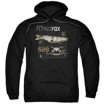 Justice League Movie Flying Fox Mens Hoodie Black Officially Licensed