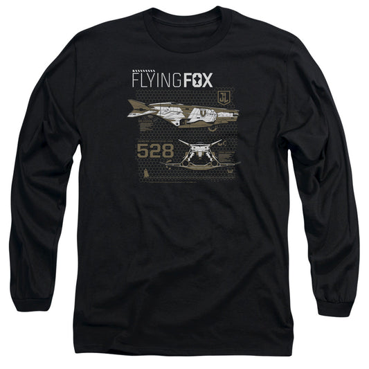 Justice League Movie Flying Fox Mens Long Sleeve Shirt Black Officially Licensed Officially Licensed