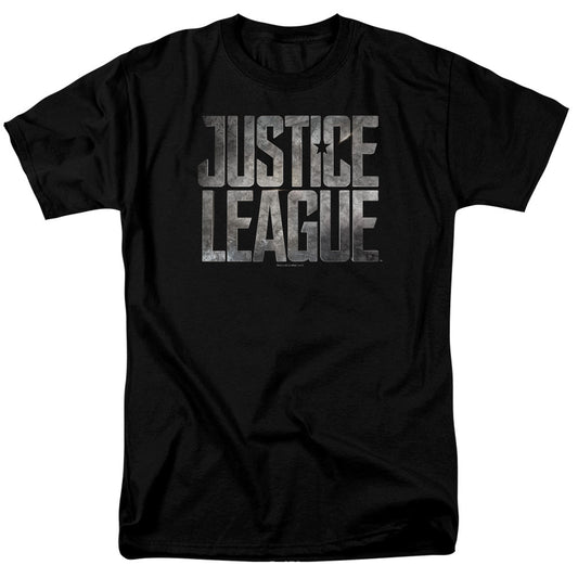 Justice League Movie Metal Logo Mens T Shirt Black Officially Licensed