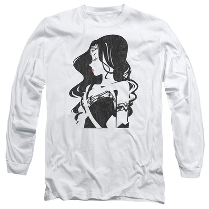 Justice League Movie Profile Mens Long Sleeve Shirt White Officially Licensed Officially Licensed