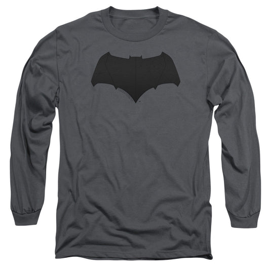Justice League Movie Batman Logo Mens Long Sleeve Shirt Charcoal Officially Licensed Officially Licensed