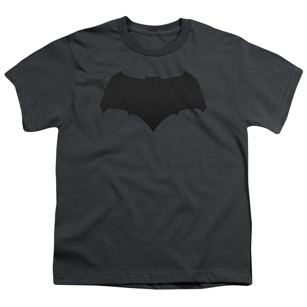 Justice League Movie Batman Logo Kids Youth T Shirt Charcoal Officially Licensed