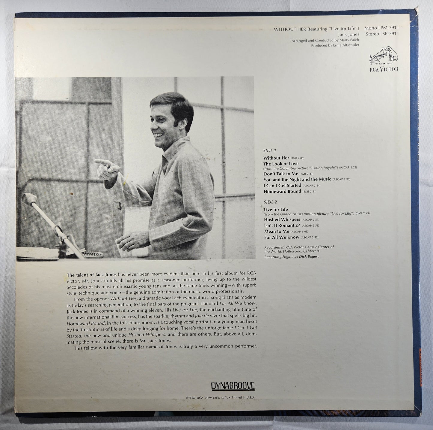 Jack Jones - Without Her [1969 Used Vinyl Record LP]