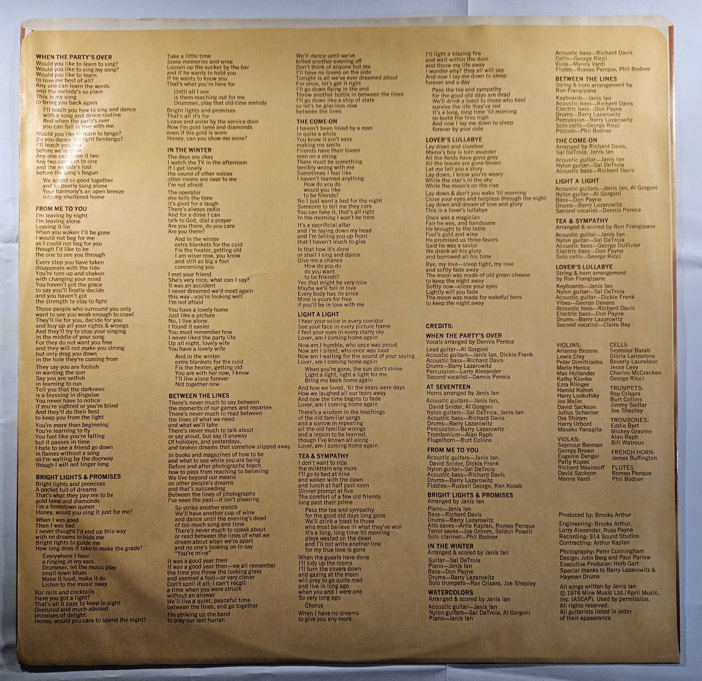 Janis Ian - Between the Lines [1975 Santa Maria] [Used Vinyl Record LP]