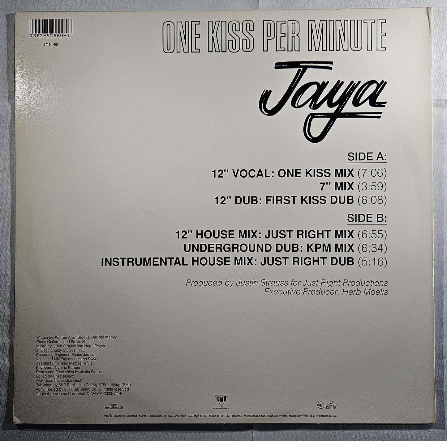 Jaya - One Kiss Per Minute [1990 Promo] [Used Vinyl Record 12" Single]