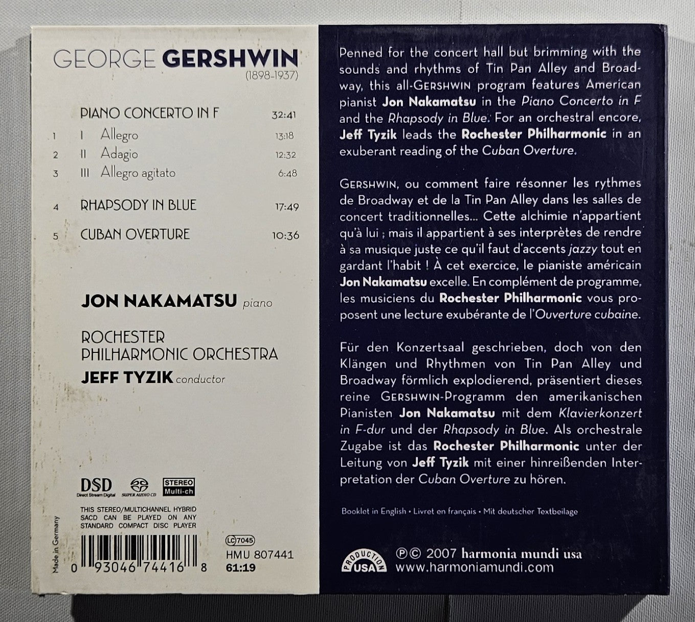 Jeff Tyzik - Gershwin: Piano Concerto in F [2007 Used SACD]