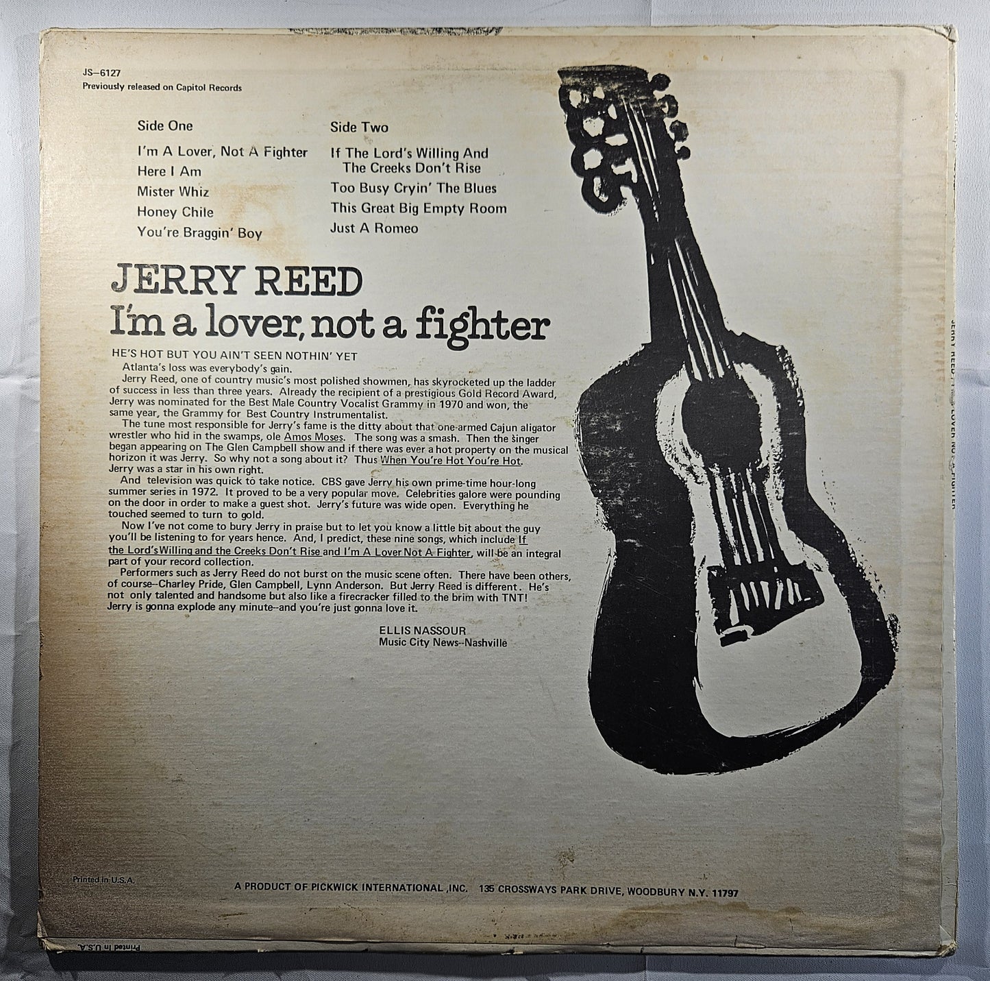 Jerry Reed - I'm a Lover, Not a Fighter [1972 Compilation] [Used Vinyl Record LP]