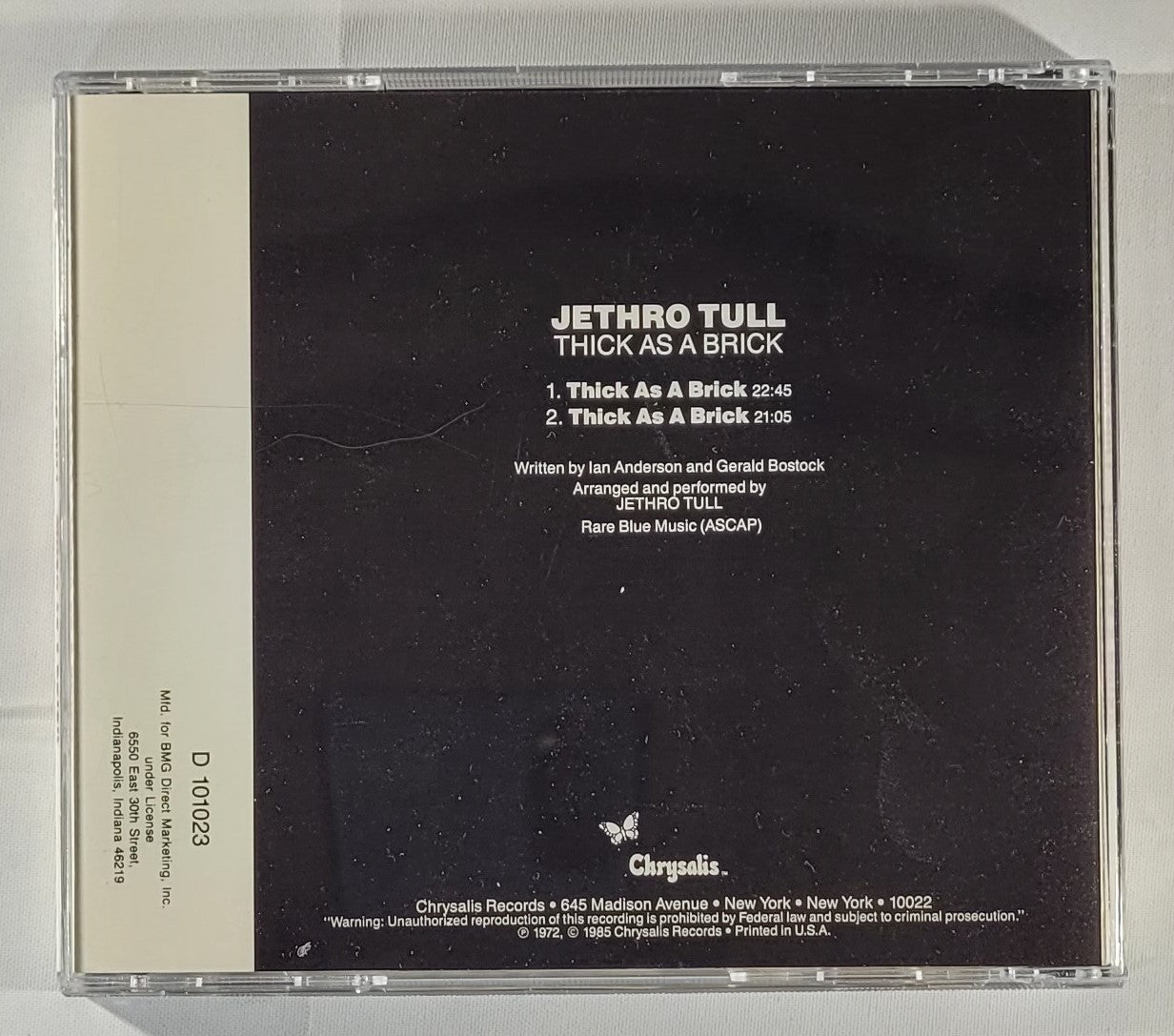 Jethro Tull - Thick as a Brick [1992 Reissue Club Edition] [Used CD] [B]