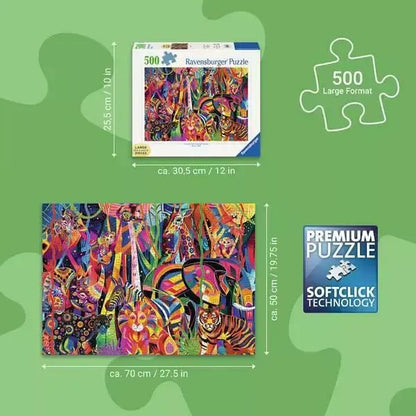 Jeweled Jungle 500 Large Piece Jigsaw Puzzle Ravensburger