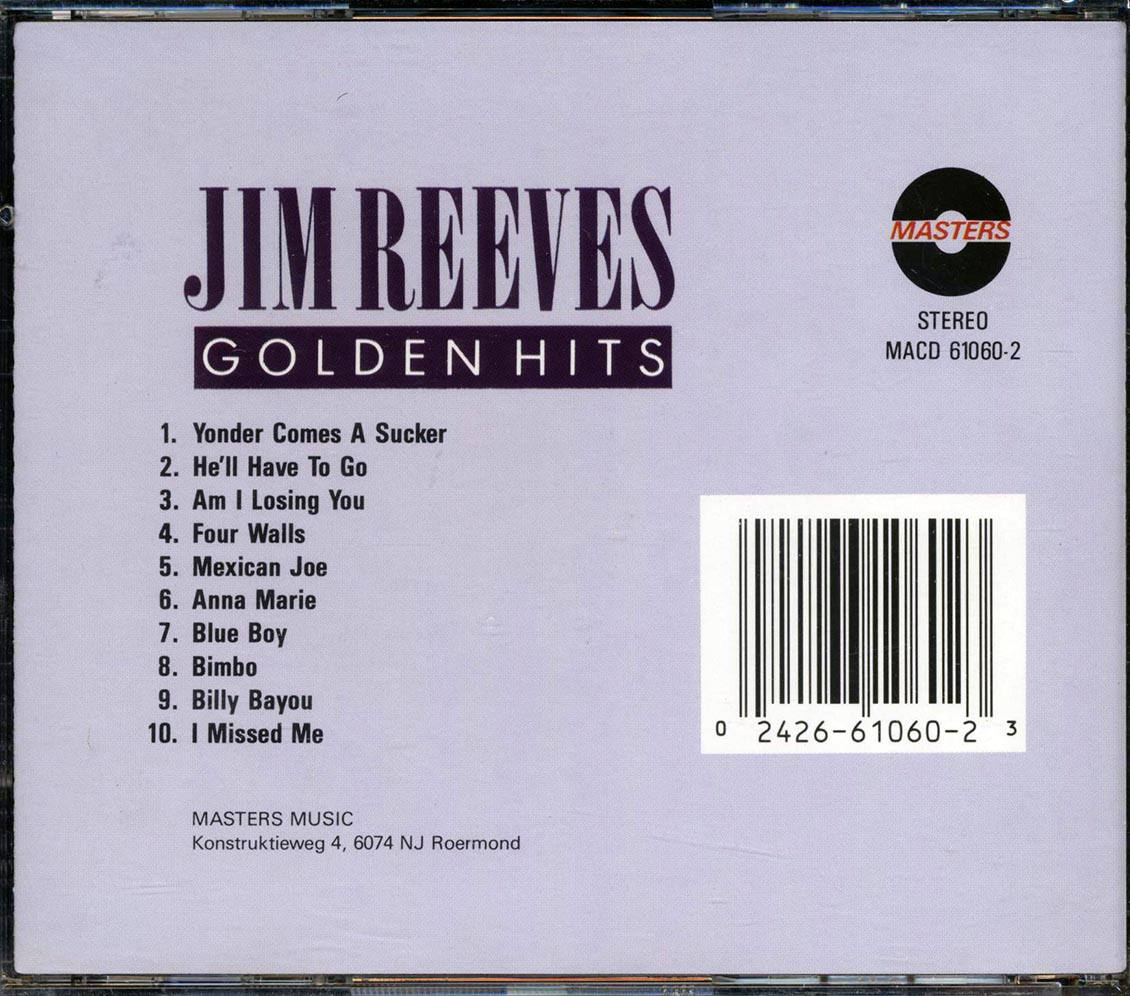 Jim Reeves - Golden Hits [Compilation] [New CD]