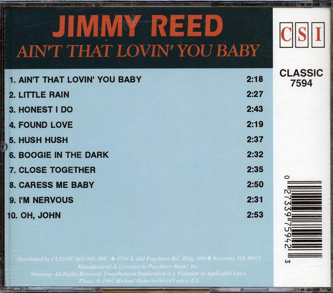 Jimmy Reed - Ain't That Lovin' You Baby [1992 Compilation] [New CD]