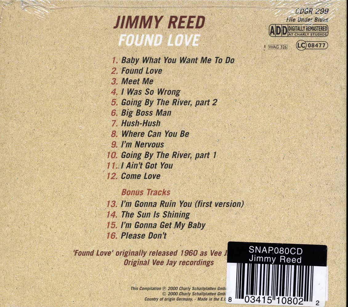 Jimmy Reed - Found Love [2000 Reissue Remastered Digipak] [New CD]