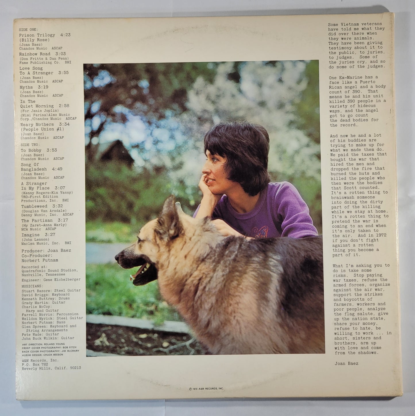 Joan Baez - Come From the Shadows [1972 Pitman] [Used Vinyl Record LP] [B]