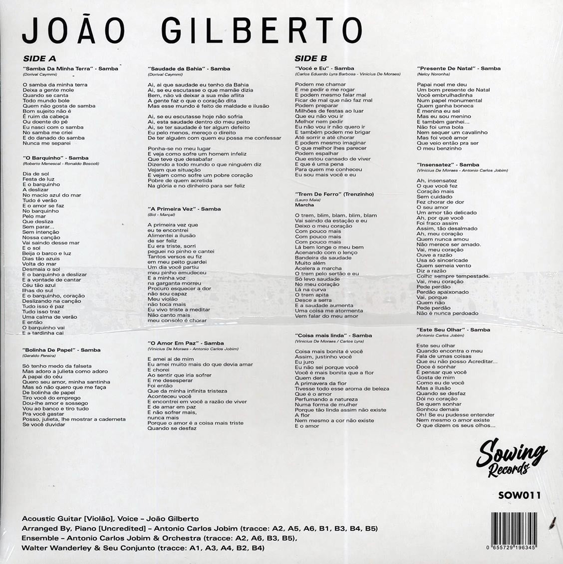 João Gilberto - João Gilberto [2022 Limited Reissue Clear] [New Vinyl Record LP]