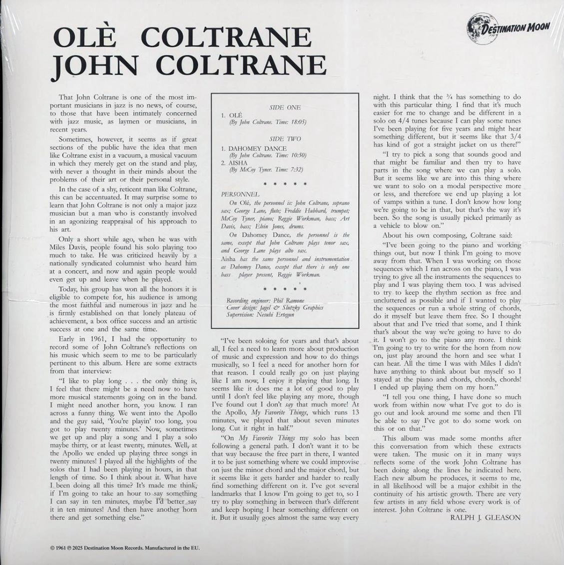 John Coltrane - Olé Coltrane [2025 Reissue Limited Numbered Clear] [New Vinyl Record LP]