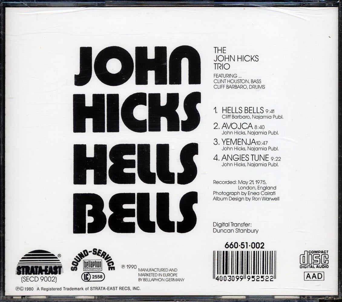 John Hicks - Hells Bells [1990 Reissue] [New CD]