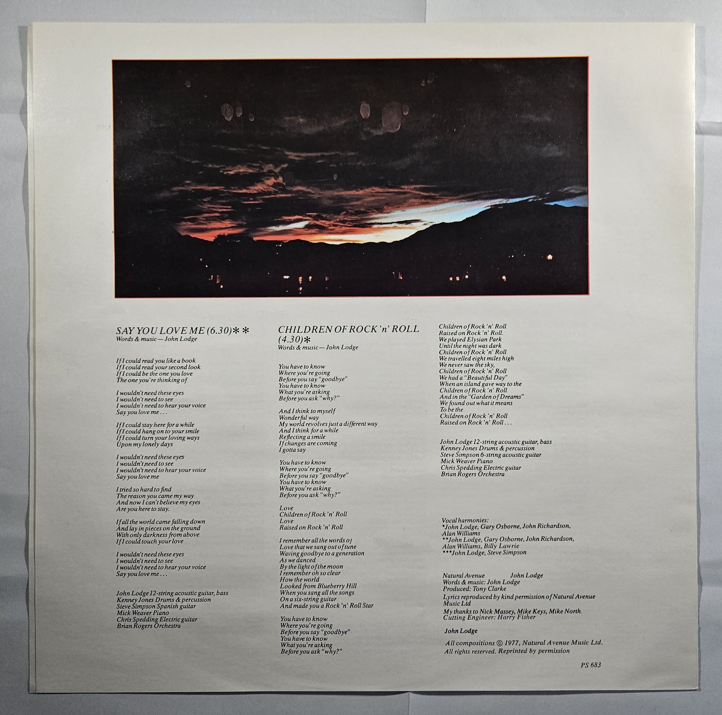 John Lodge - Natural Avenue [1977 Terre Haute Pressing] [Used Vinyl Record LP]