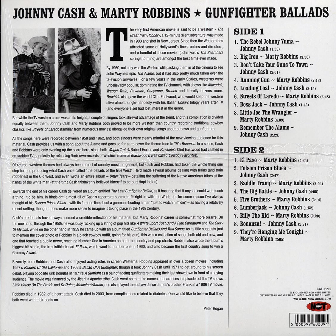Johnny Cash & Marty Robbins - Gun Fighter Ballads [2021 180G] [New Vinyl Record LP]