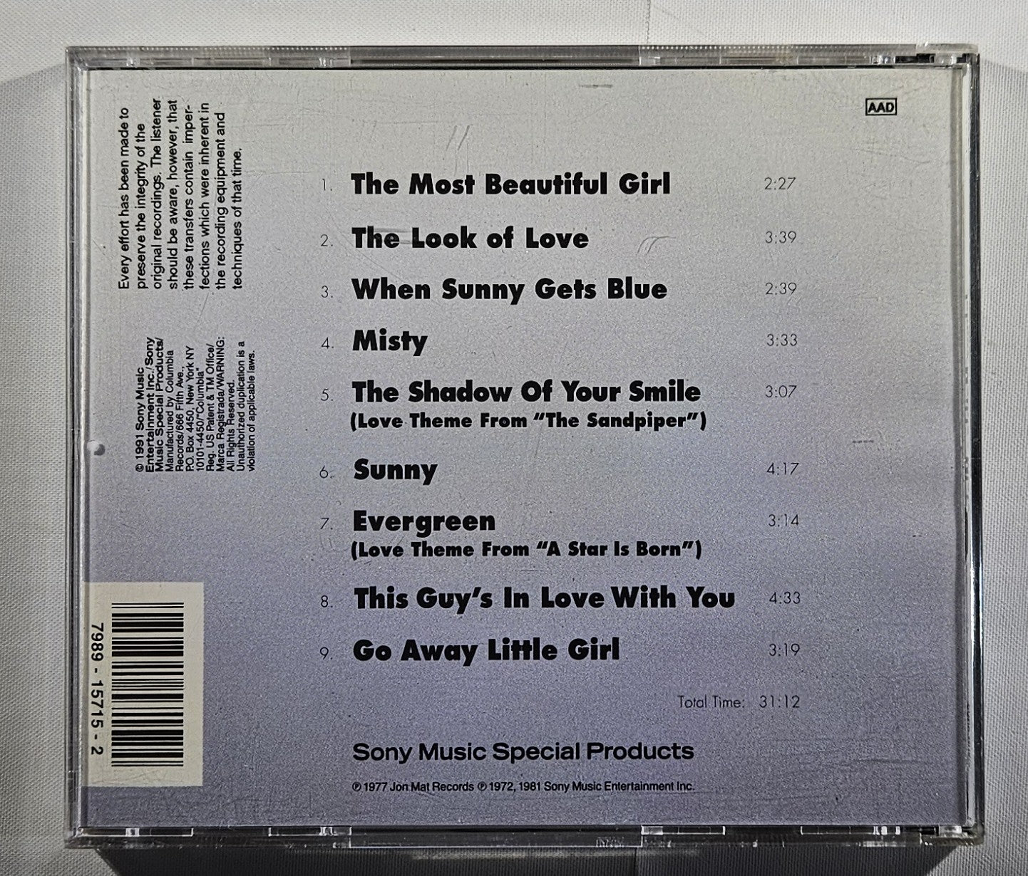 Johnny Mathis - Misty [1991 Compilation Reissue] [Used CD]