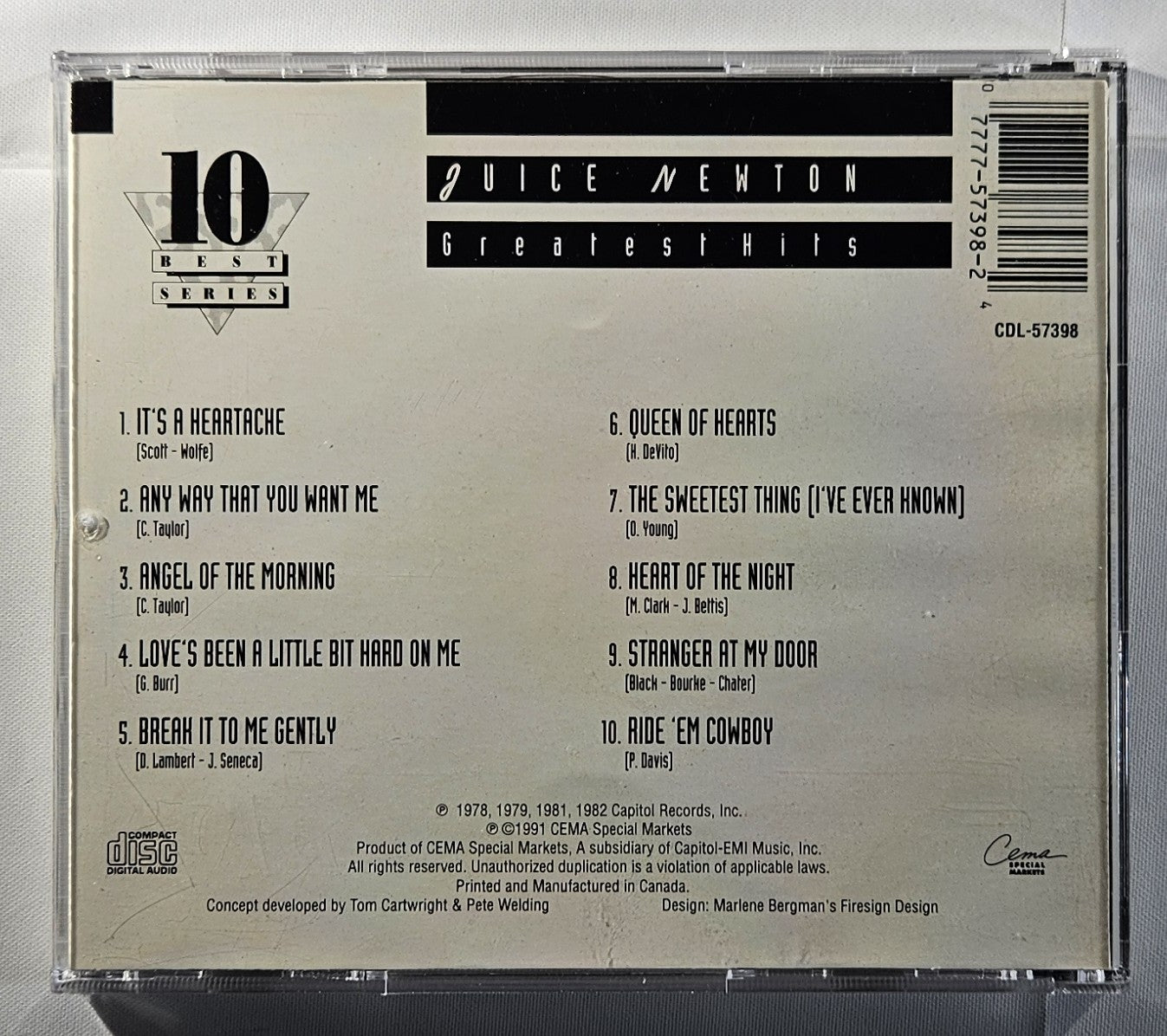 Juice Newton - Greatest Hits [1991 Compilation] [Used CD] [B]