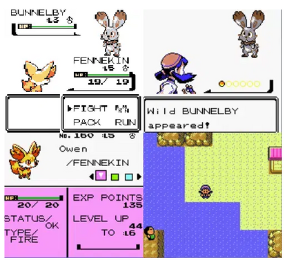 Pokemon Kalos Crystal GBC Video Game Gameboy Color ROM Hack