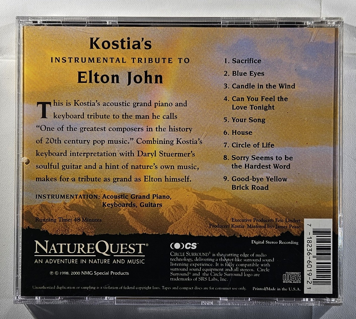 Kostia - Kostia's Instrumental Tribute to Elton John [1998 Used CD]