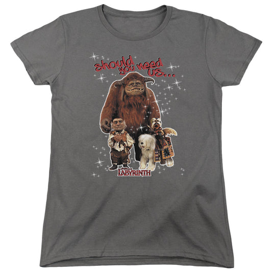 Labyrinth Should You Need Us Womens T Shirt Charcoal Officially Licensed