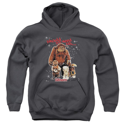 Labyrinth Should You Need Us Kids Youth Hoodie Charcoal Officially Licensed