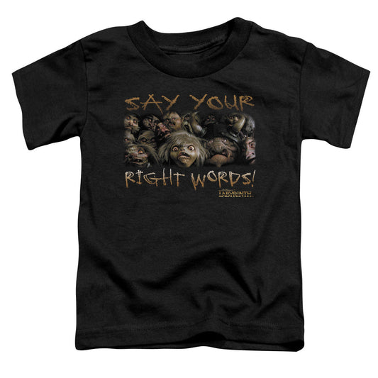 Labyrinth Say Your Right Words Toddler Kids Youth T Shirt Black Officially Licensed