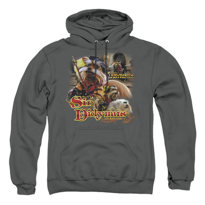 Labyrinth Sir Didymus Mens Hoodie Charcoal Officially Licensed