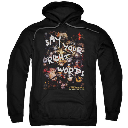 Labyrinth Right Words Mens Hoodie Black Officially Licensed