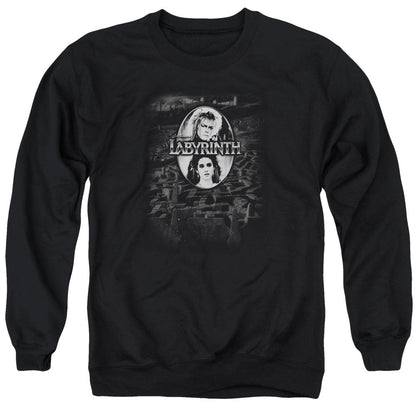 Labyrinth Maze Mens Crewneck Sweatshirt Black Officially Licensed