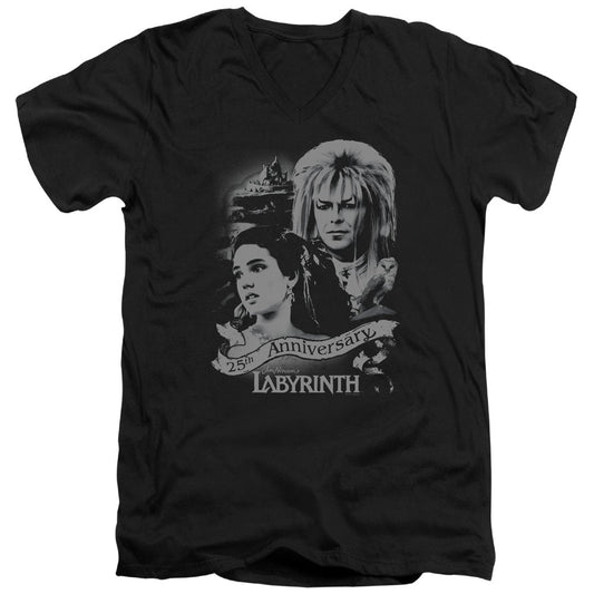 Labyrinth Anniversary Mens Slim Fit V-Neck T Shirt Black Officially Licensed