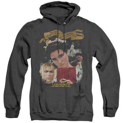 Labyrinth Dangers Untold Mens Heather Hoodie Black Officially Licensed