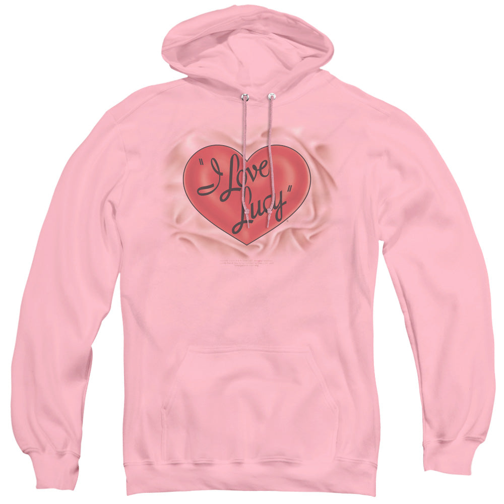 I Love Lucy Classic Logo Mens Hoodie Pink Officially Licensed