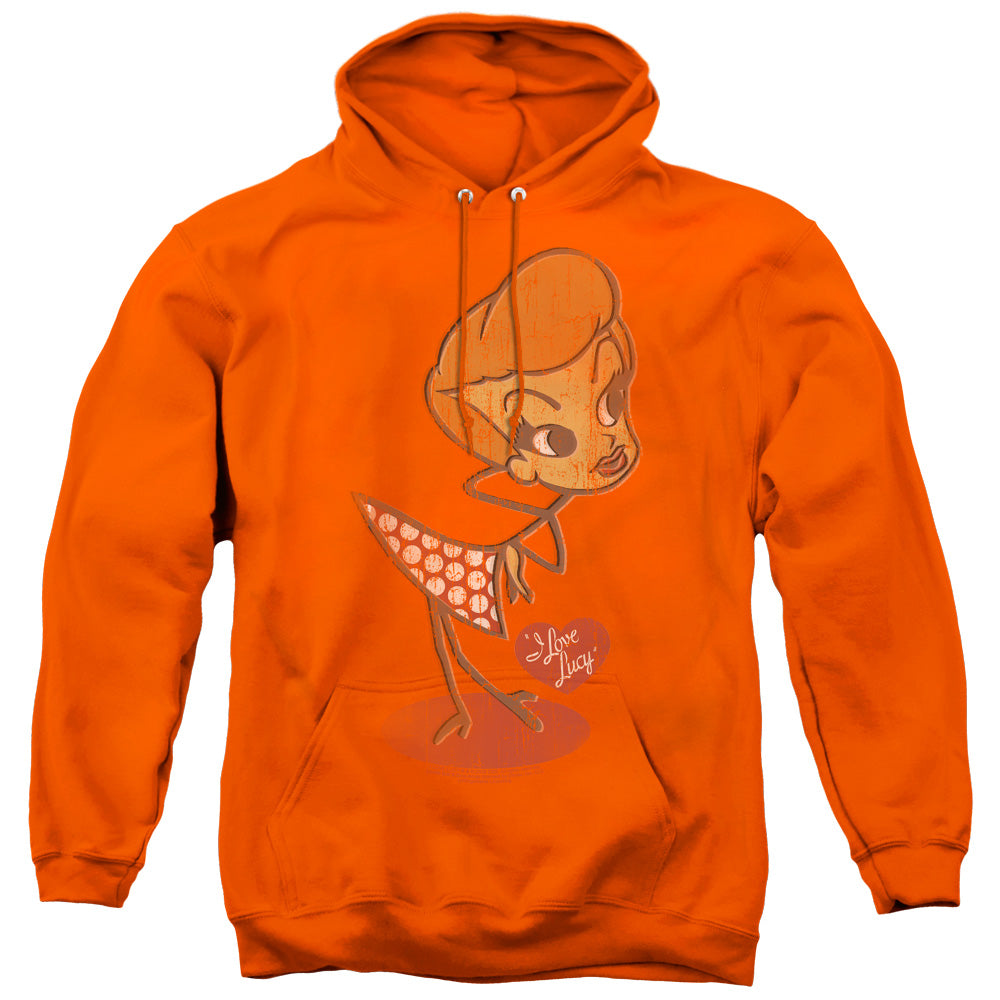 I Love Lucy Vintage Doll Mens Hoodie Orange Officially Licensed