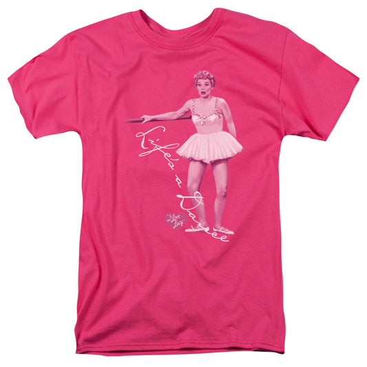 I Love Lucy Lifes A Big Dance Mens T Shirt Hot Pink Officially Licensed
